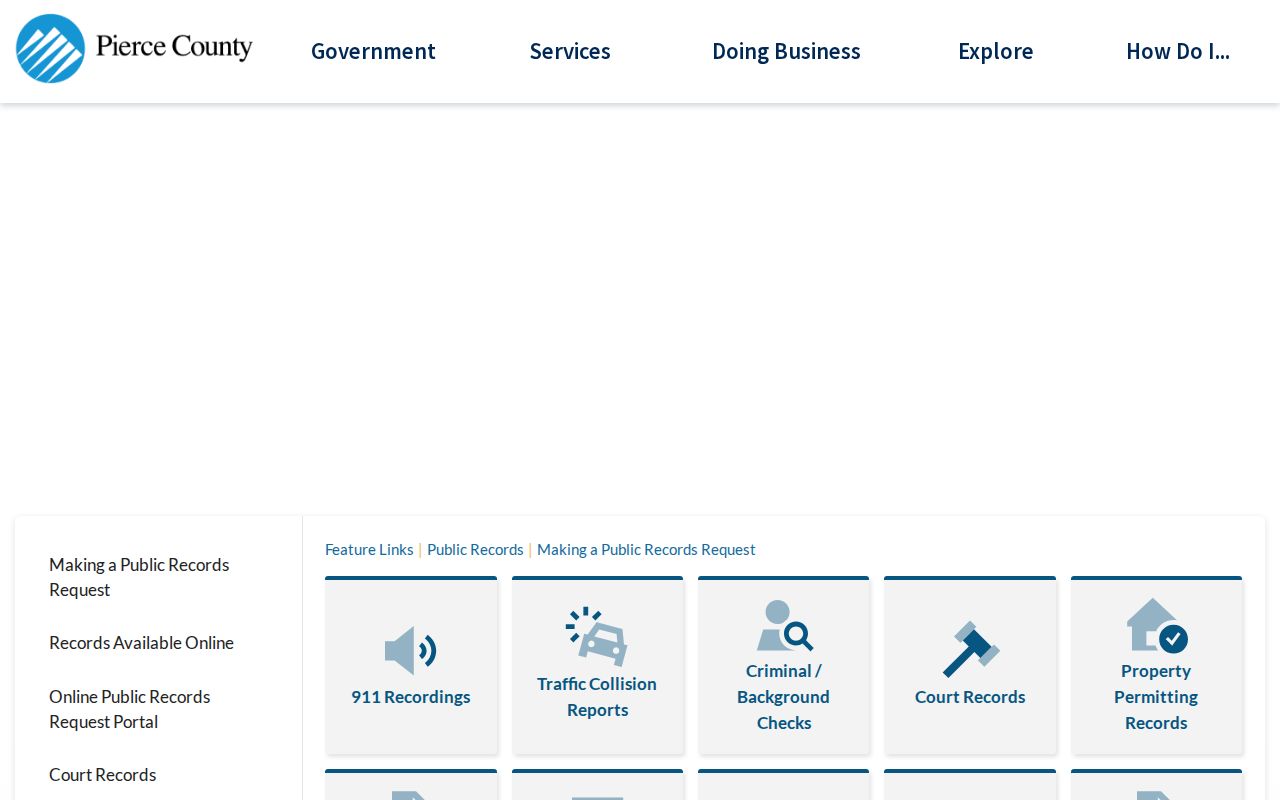 Parkland public records request portal and Pierce County fee panel