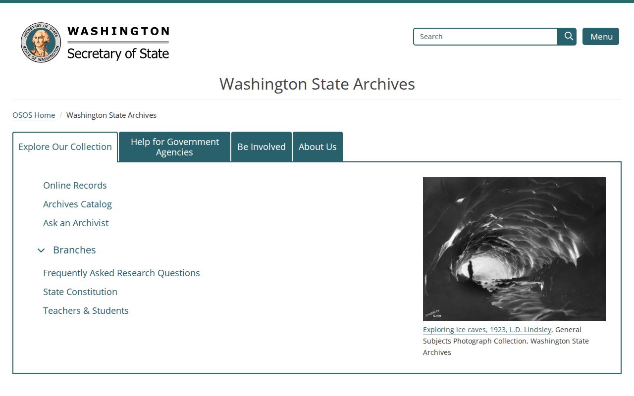 Parkland voter registration records research through the Washington State Archives catalog